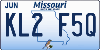 MO license plate KL2F5Q