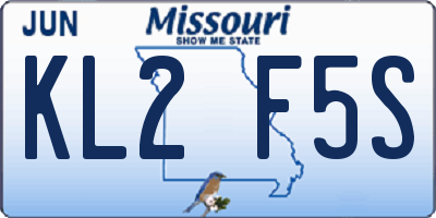 MO license plate KL2F5S