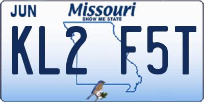 MO license plate KL2F5T