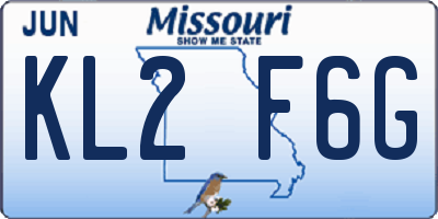 MO license plate KL2F6G
