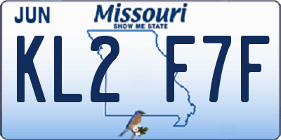 MO license plate KL2F7F