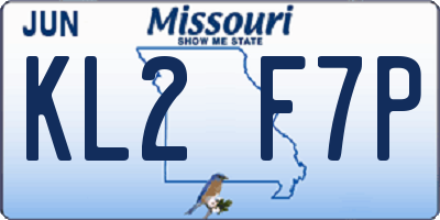 MO license plate KL2F7P