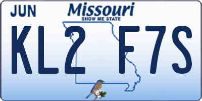 MO license plate KL2F7S