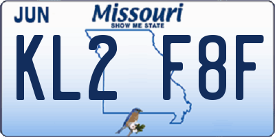 MO license plate KL2F8F