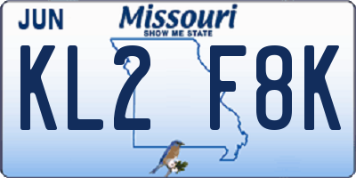 MO license plate KL2F8K