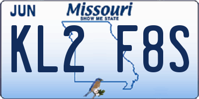 MO license plate KL2F8S