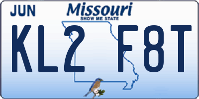 MO license plate KL2F8T