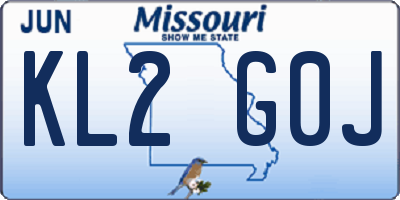 MO license plate KL2G0J