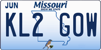 MO license plate KL2G0W