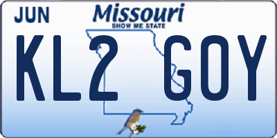 MO license plate KL2G0Y