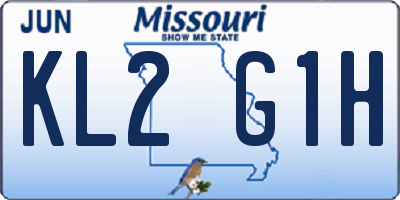 MO license plate KL2G1H