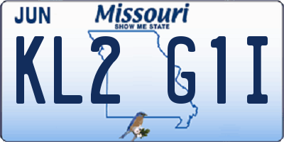 MO license plate KL2G1I