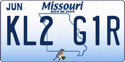 MO license plate KL2G1R