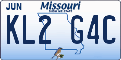 MO license plate KL2G4C