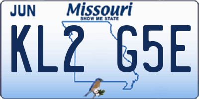MO license plate KL2G5E