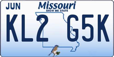 MO license plate KL2G5K
