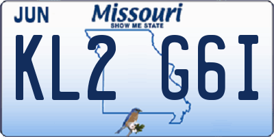 MO license plate KL2G6I