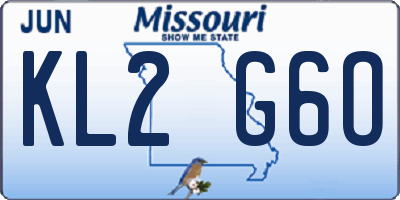 MO license plate KL2G6O