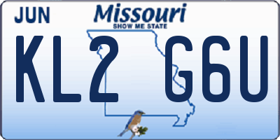 MO license plate KL2G6U