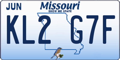 MO license plate KL2G7F