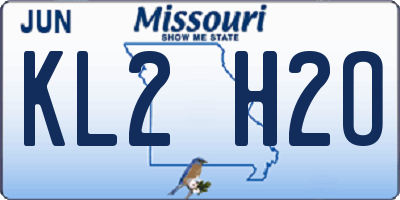 MO license plate KL2H2O