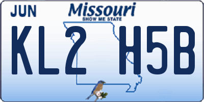 MO license plate KL2H5B