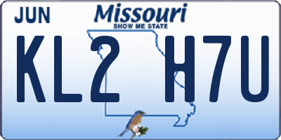 MO license plate KL2H7U