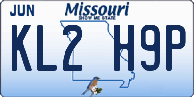 MO license plate KL2H9P
