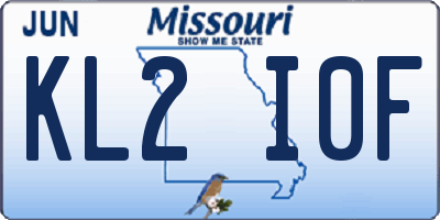 MO license plate KL2I0F
