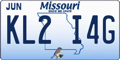 MO license plate KL2I4G