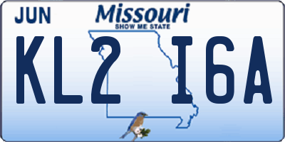 MO license plate KL2I6A