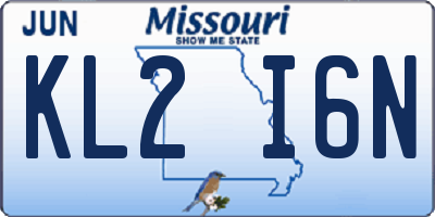 MO license plate KL2I6N