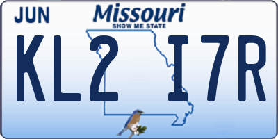MO license plate KL2I7R