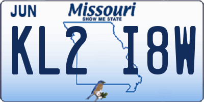 MO license plate KL2I8W