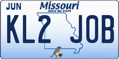 MO license plate KL2J0B