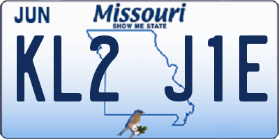 MO license plate KL2J1E
