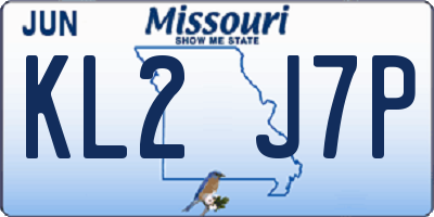 MO license plate KL2J7P