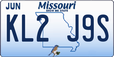 MO license plate KL2J9S