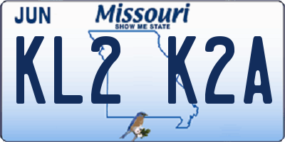 MO license plate KL2K2A