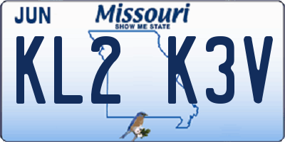 MO license plate KL2K3V