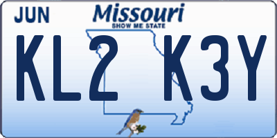 MO license plate KL2K3Y