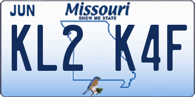 MO license plate KL2K4F