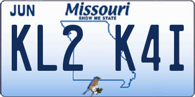 MO license plate KL2K4I