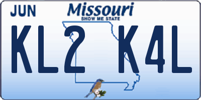 MO license plate KL2K4L
