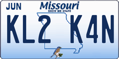 MO license plate KL2K4N
