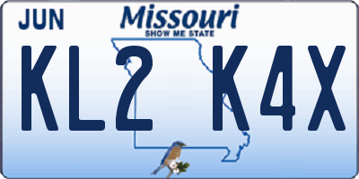 MO license plate KL2K4X