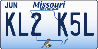 MO license plate KL2K5L