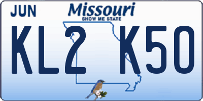 MO license plate KL2K5O