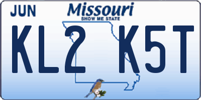 MO license plate KL2K5T