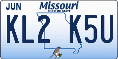 MO license plate KL2K5U
